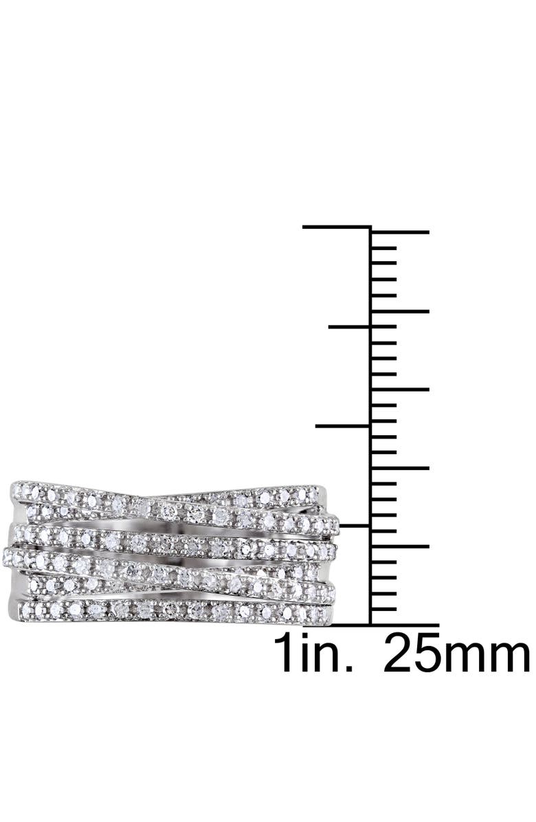 Julianna B. 1/2 CTW Diamond Crossover Ring, Alternate, color, Sterling Silver
