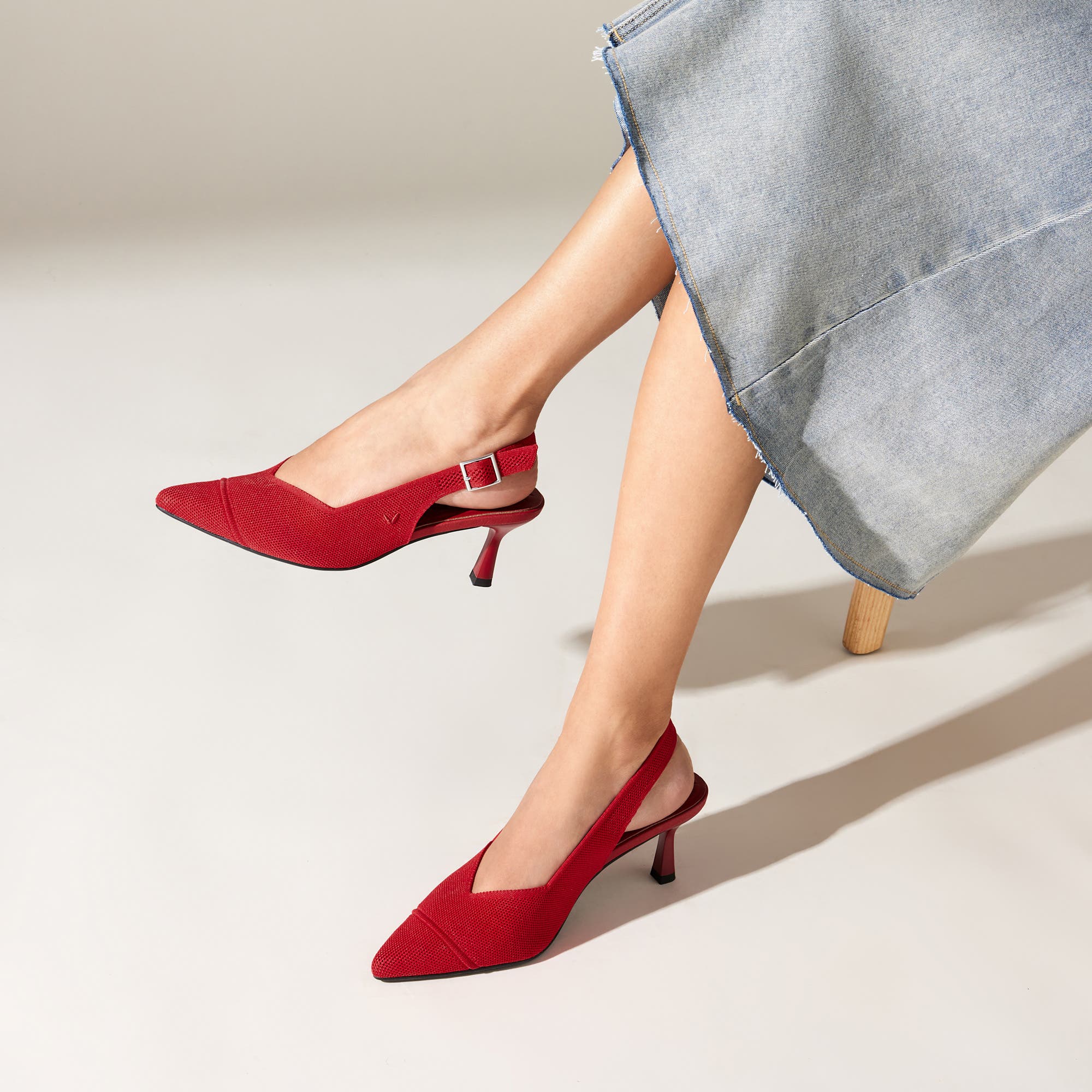 Addison Pointed-Toe Slingback Sandals, Alternate, color, Ruby  Red