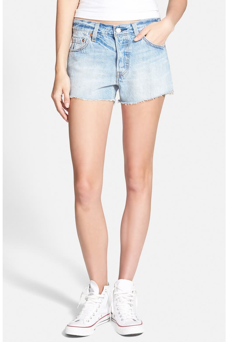 Levi's® '501®' Cutoff Denim Shorts, Main, color, LIGHT WASH