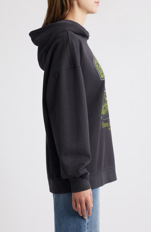 Ganni Isoli Cherries Oversize Organic Cotton Hoodie In Phantom