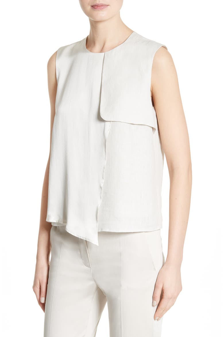 Vezzano Satin & Linen Shell, Alternate, color, SAND