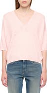 Zadig & Voltaire Wully Lico Embellished Linen Blend V-Neck Sweater
