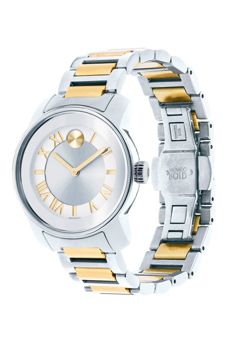 'Bold' Bracelet Watch, 32mm, Alternate, color, SILVER/ GOLD