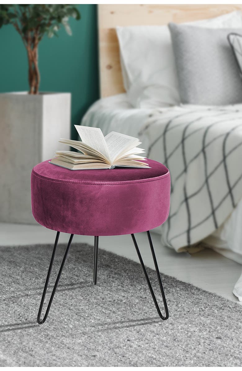 SORBUS Red Removable Velvet Footrest, Alternate, color, 