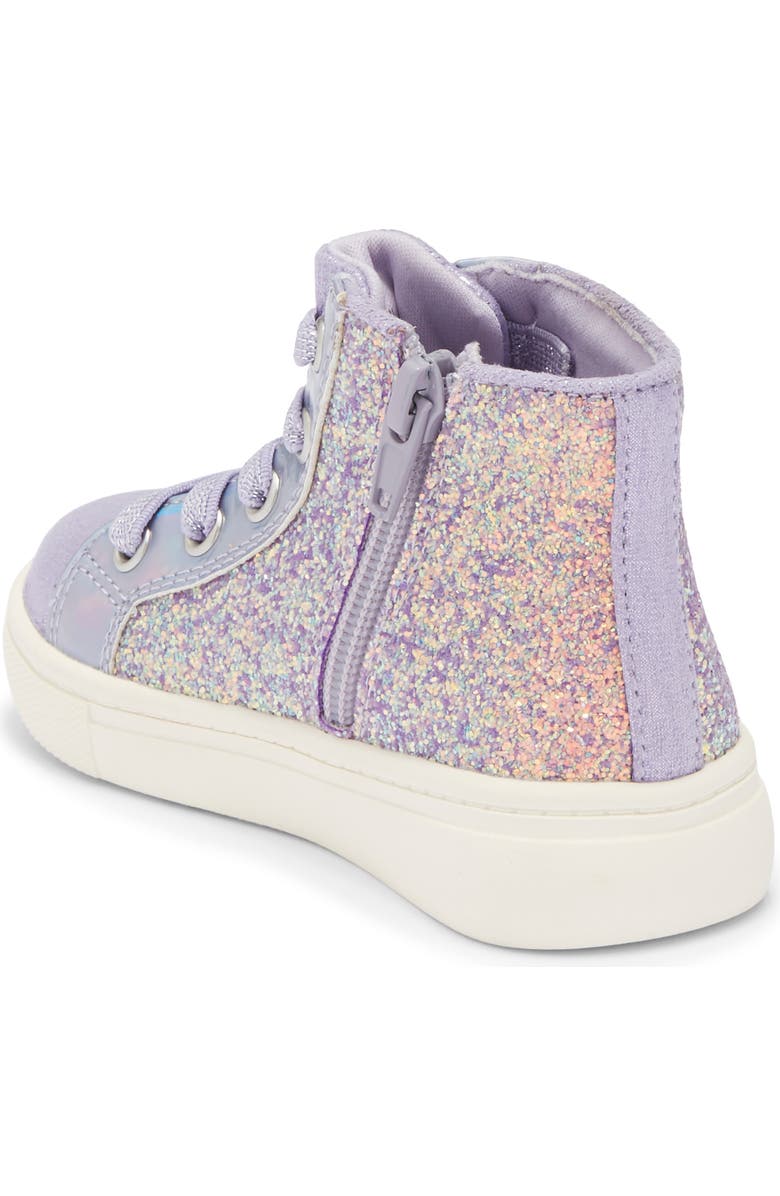 Harper Canyon Kids' Aimie High Top Sneaker, Alternate, color, Purple Glitter