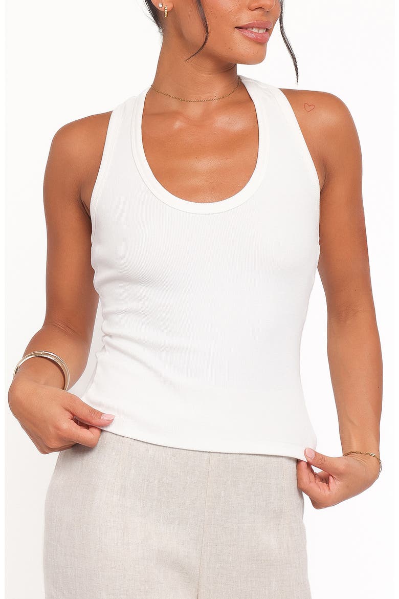 Miles Racerback Rib Tank, Main, color, WHITE