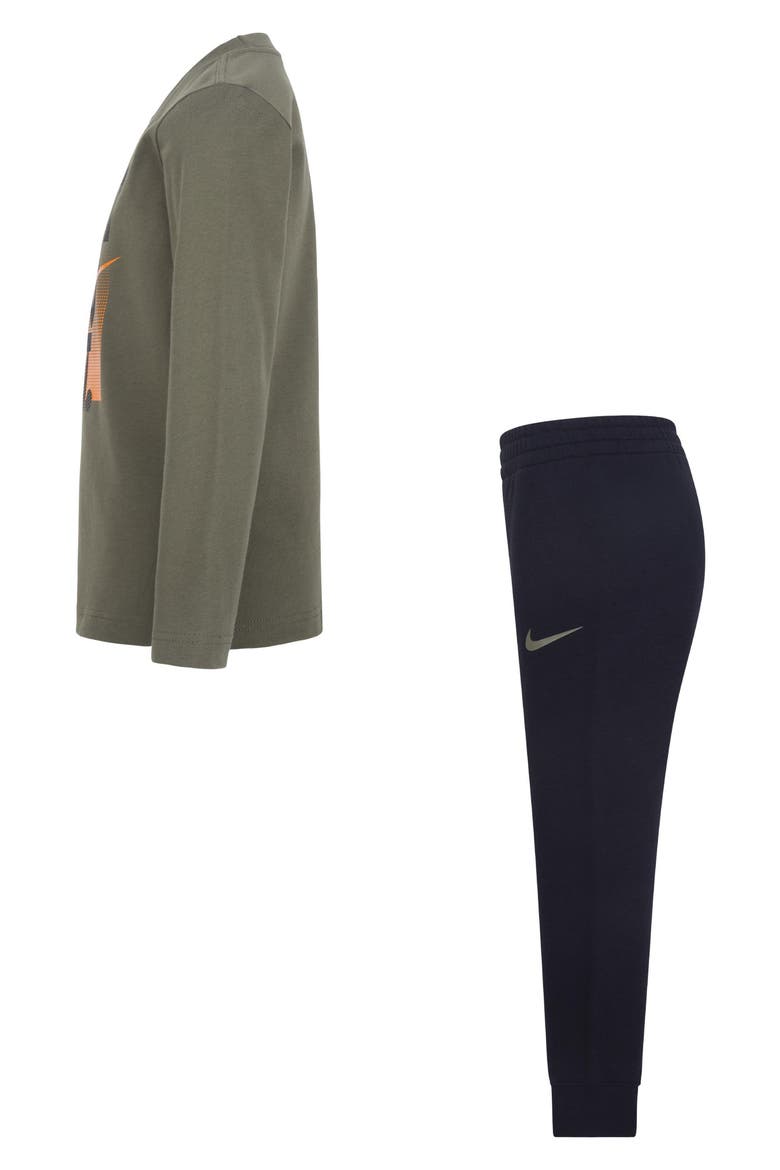 Kids' Just Do It Long Sleeve Tee & Joggers Set, Alternate, color, BLACK