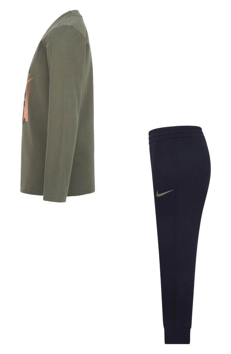 Nike Kids' Just Do It Long Sleeve Tee & Joggers Set, Alternate, color, Black