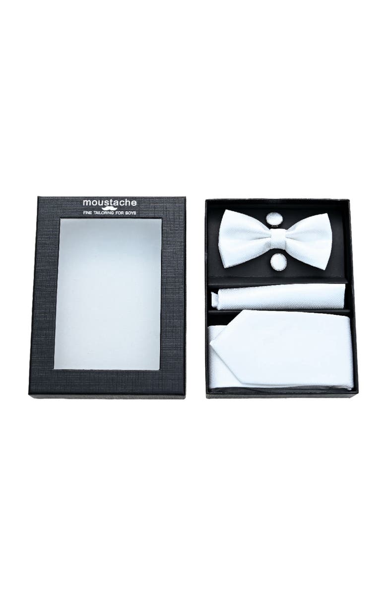 MOUSTACHE Four-piece Tie Set, Main, color, White