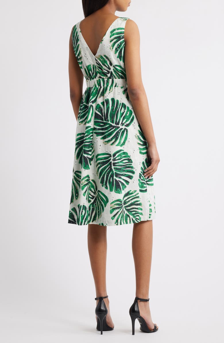 Anne Klein Sleeveless Fit & Flare Dress, Alternate, color, White Dove Multi