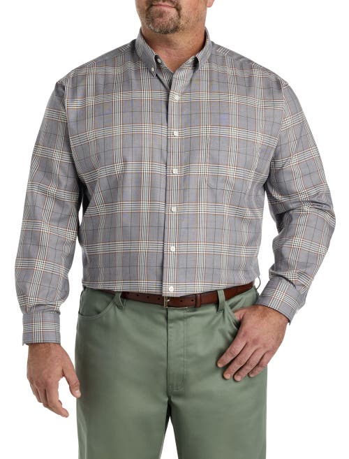 Oak Hill By Dxl Large Plaid Sport Shirt In Navy Multi
