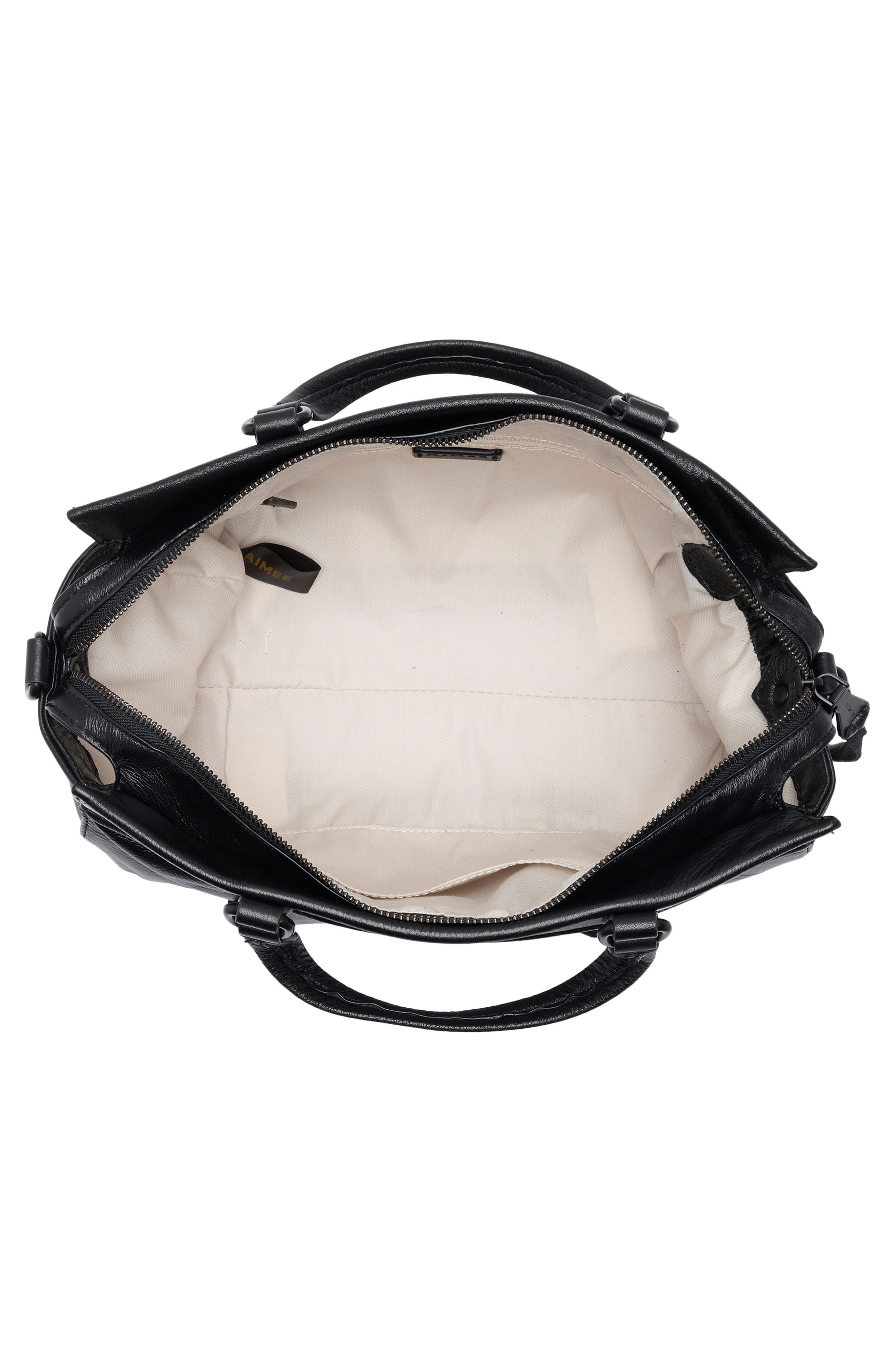 AIMEE Low Key Luxe Satchel Bag, Alternate, color, Black