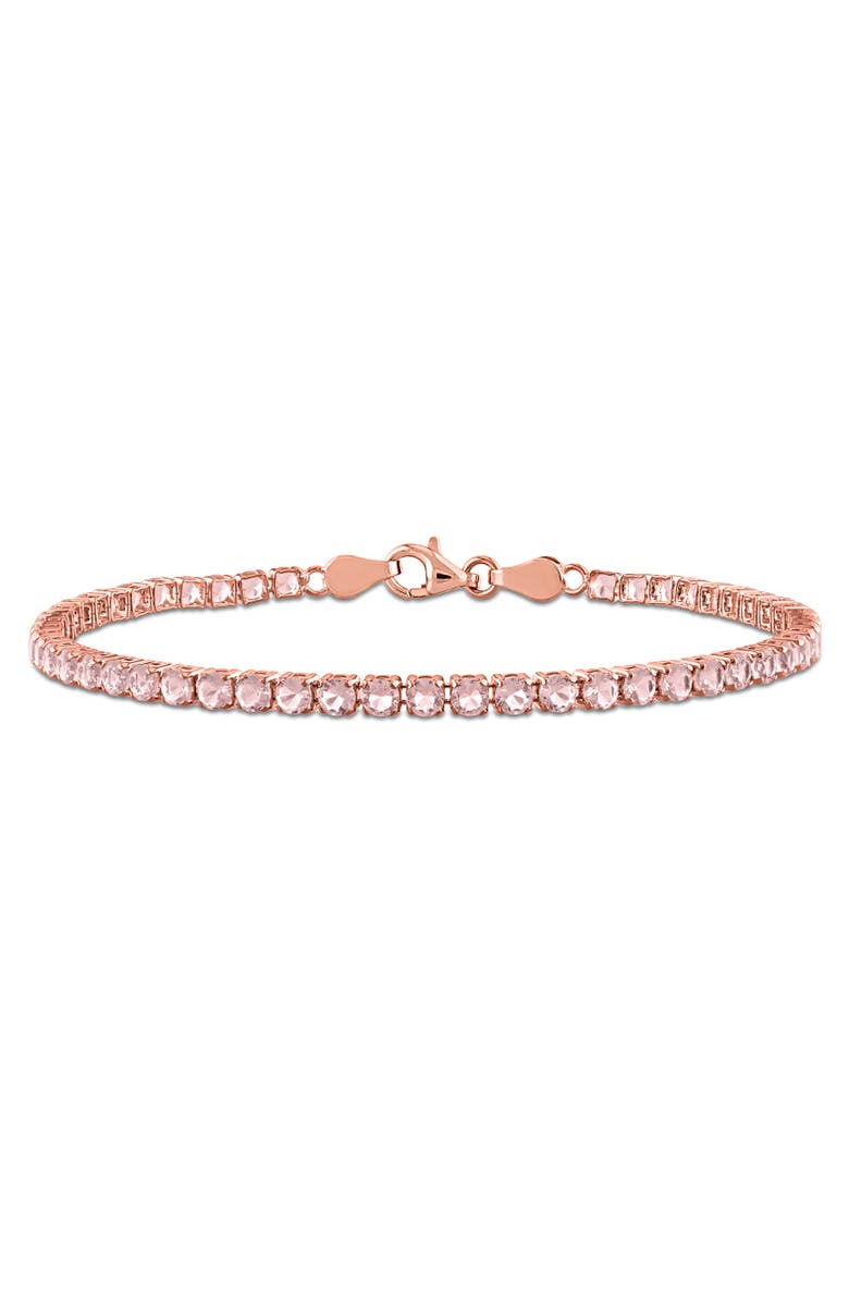 Julianna B. Gemstone Tennis Bracelet Sterling Silver, Main, color, Morganite/Rose-Plated