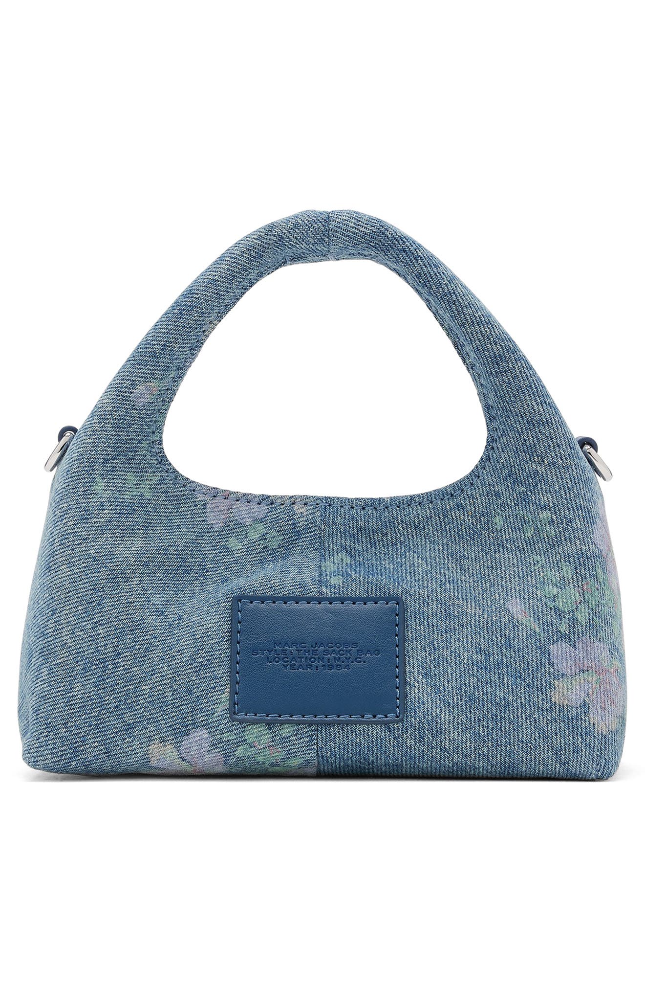 Micro The Sack Bag Floral Crossbody Bag, Alternate, color, INDIGO MULTI