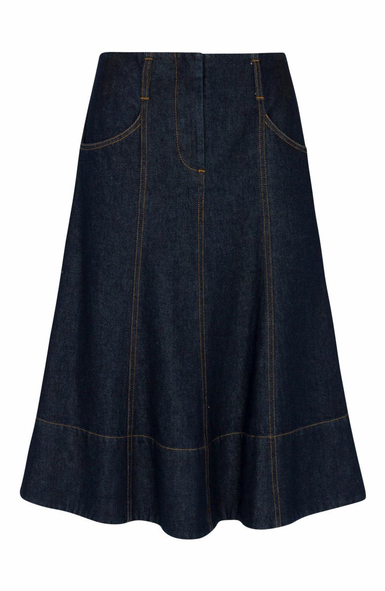 Rebecca Taylor Gabrielle Denim Skirt, Alternate, color, Deep Sea Wash