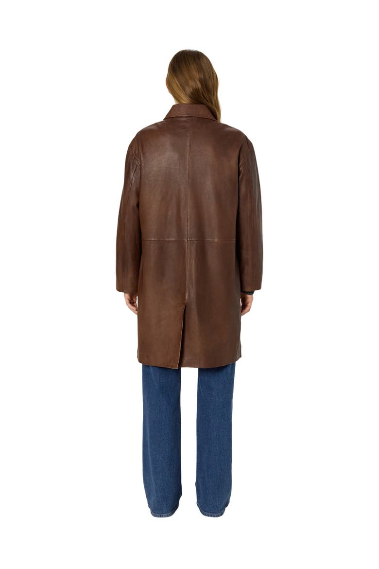 Madyson Long Leather Jacket, Alternate, color, Cigar