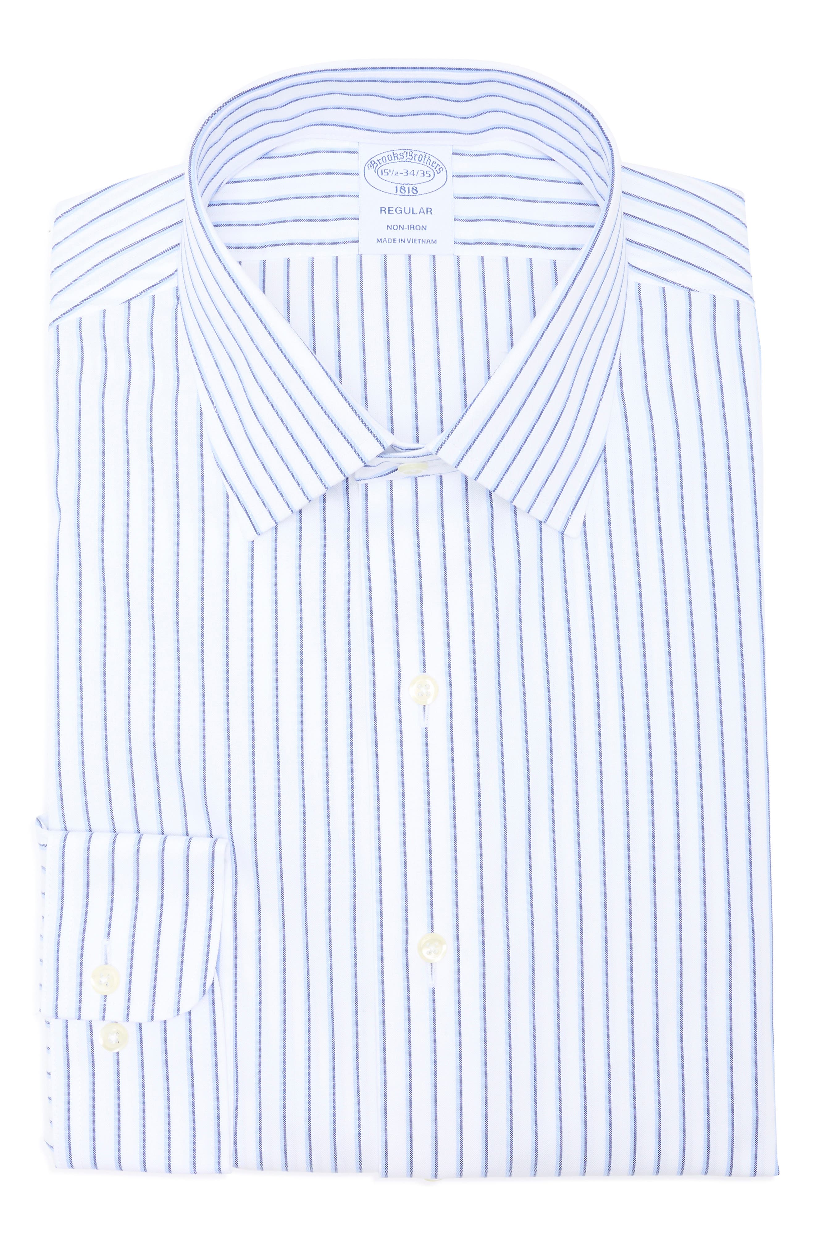 Brooks Brothers Regular Fit Non-Iron Stripe Button-Down Shirt