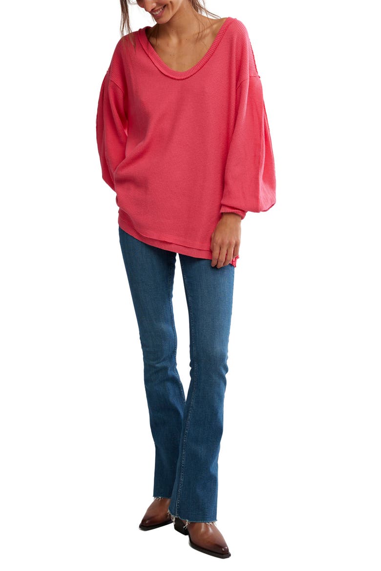 Coast 2 Coast Oversize Thermal Top, Alternate, color, TULIP PINK