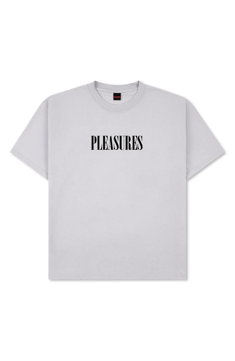 PLEASURES Exhibtion Graphic Print Cotton T-Shirt, Main, color, Silver