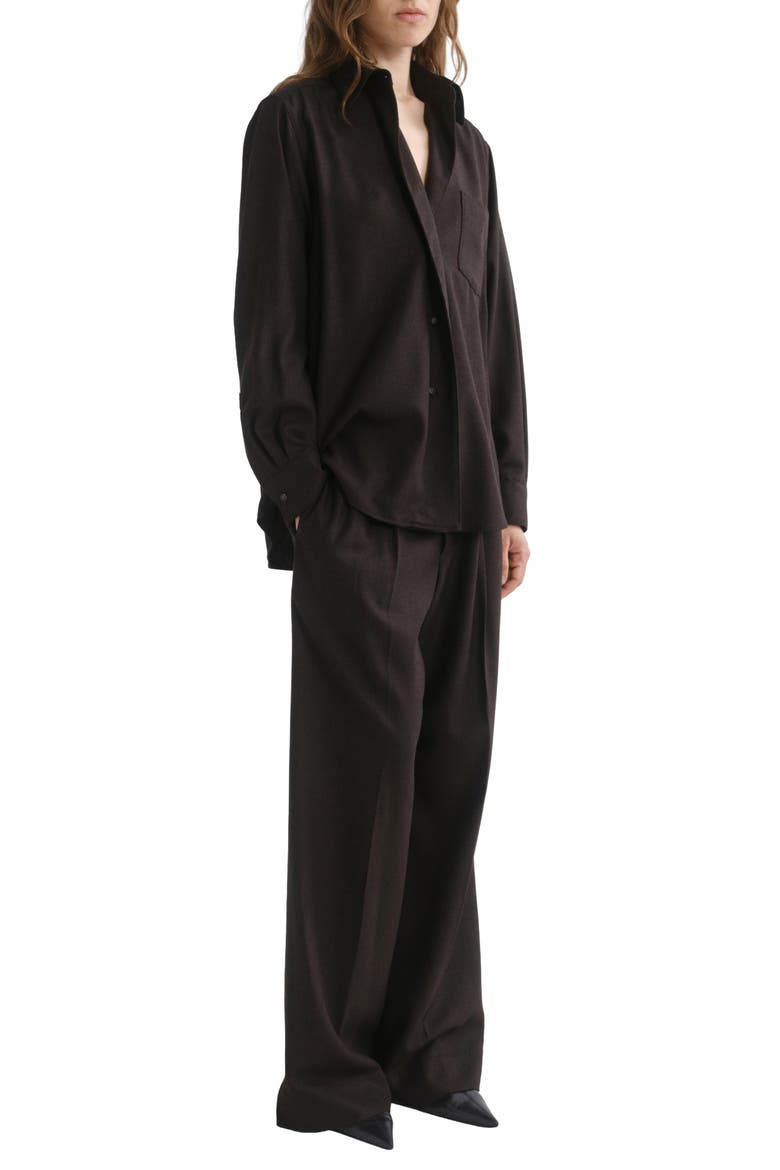 Aris Felted Wool Blend Shirt, Alternate, color, CHOCOLATE HEATHER DK BRN HEA