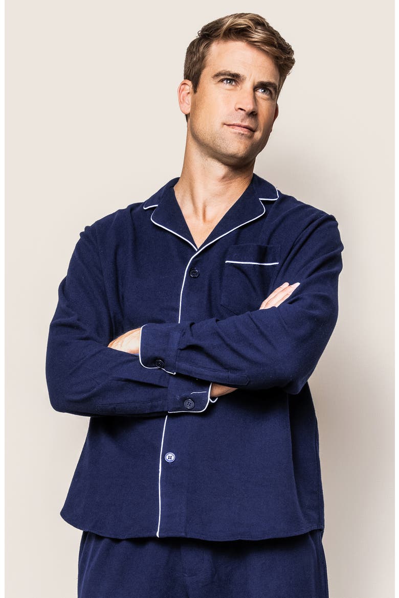 Classic Flannel Pajama Set, Alternate, color, NAVY