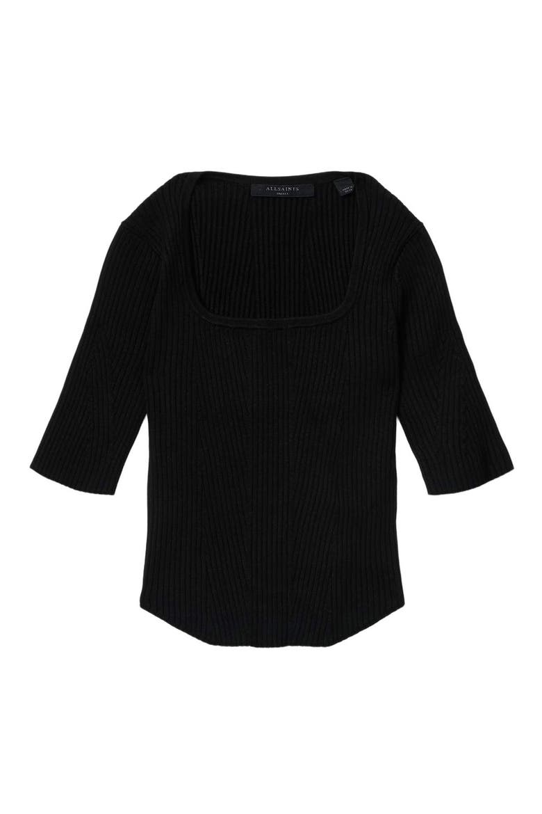 Cruz Hally Ribbed Top, Alternate, color, BLACK