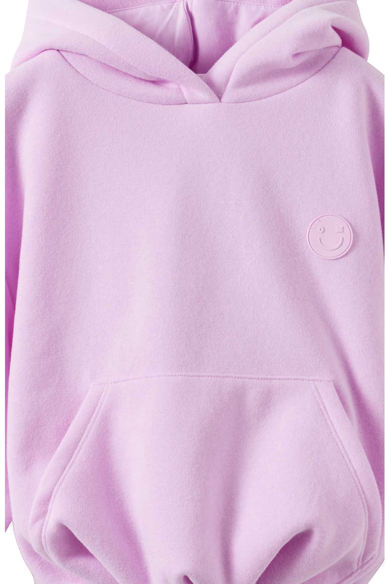 Kid's Sienna Bubble Hem Oversized Hoodie, Alternate, color, Pale Violet Badge