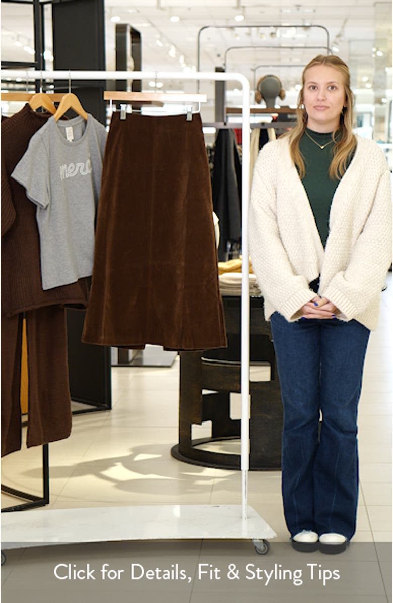 Halina Velvet A-Line Midi Skirt, sales video thumbnail