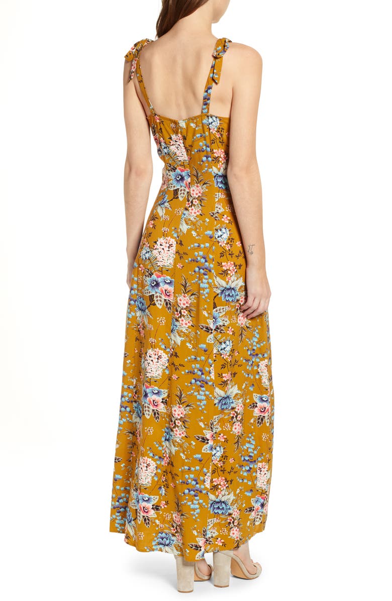 BP. Floral Tie Strap Maxi Dress, Alternate, color,