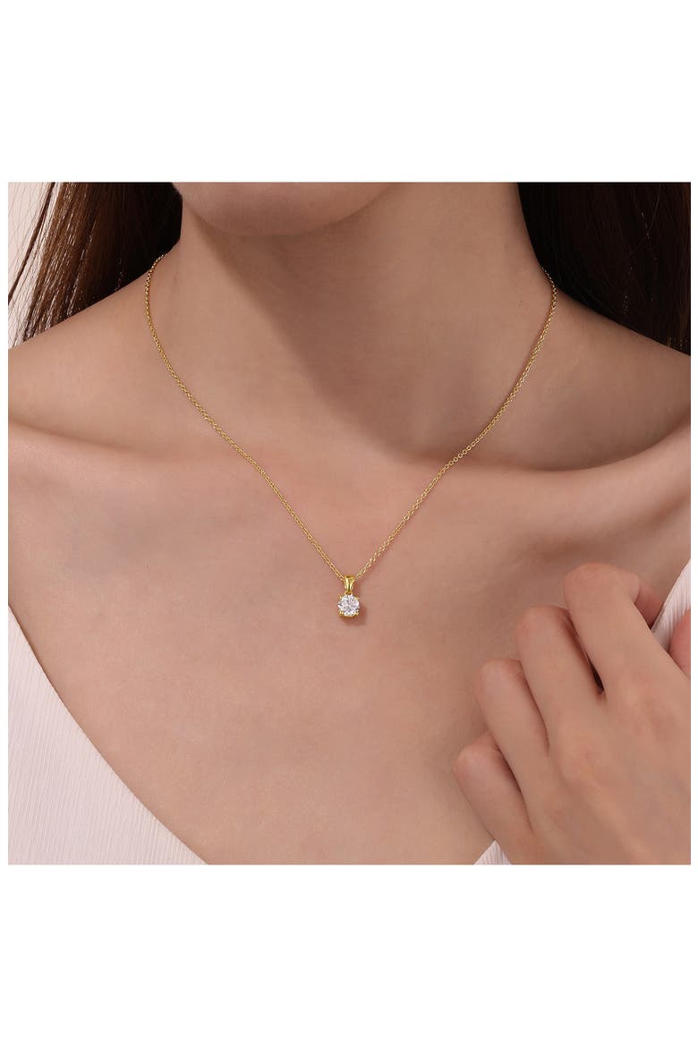 Simulated Diamond Solitaire Necklace, Alternate, color, WHITE