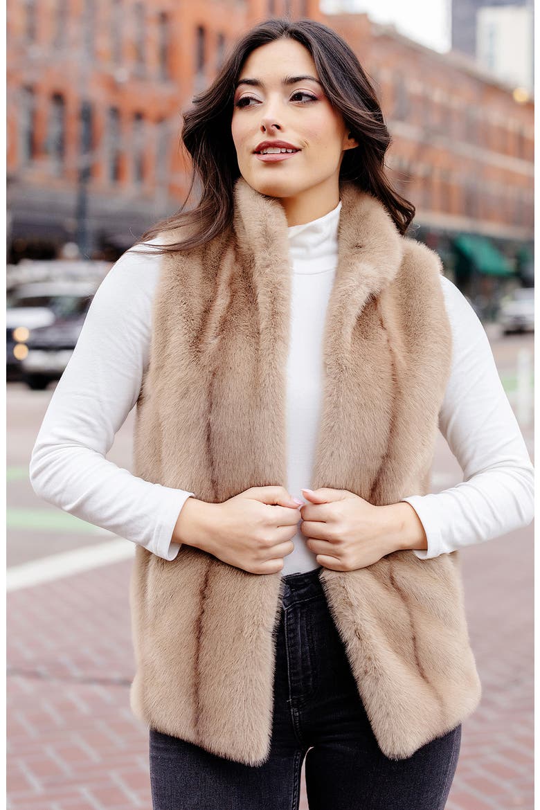Signature Series Hook Faux Fur Vest, Alternate, color, VINTAGE MINK