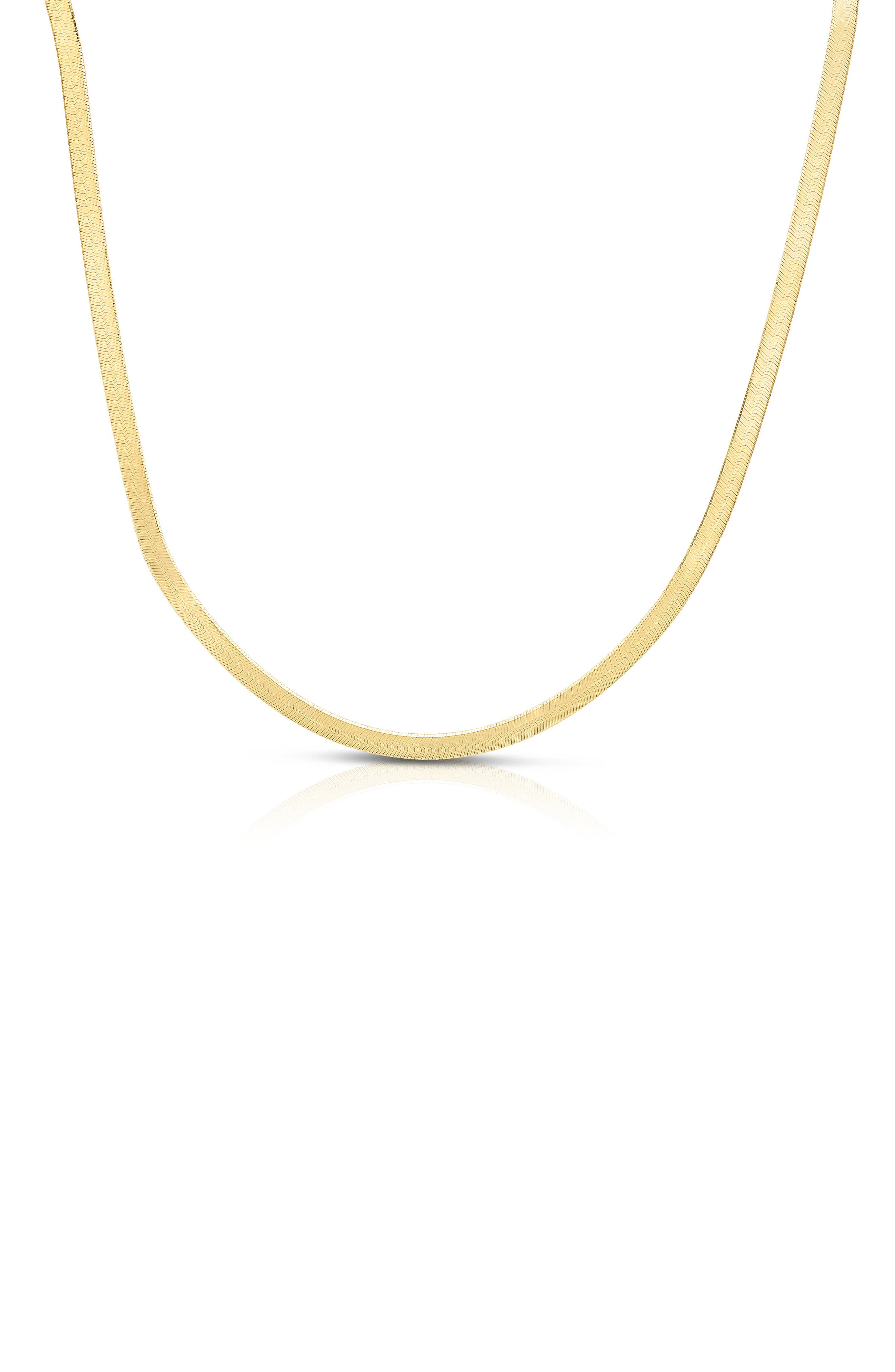 KARAT RUSH 14K Gold Plated Sterling Silver 2.7mm Herringbone Chain Necklace