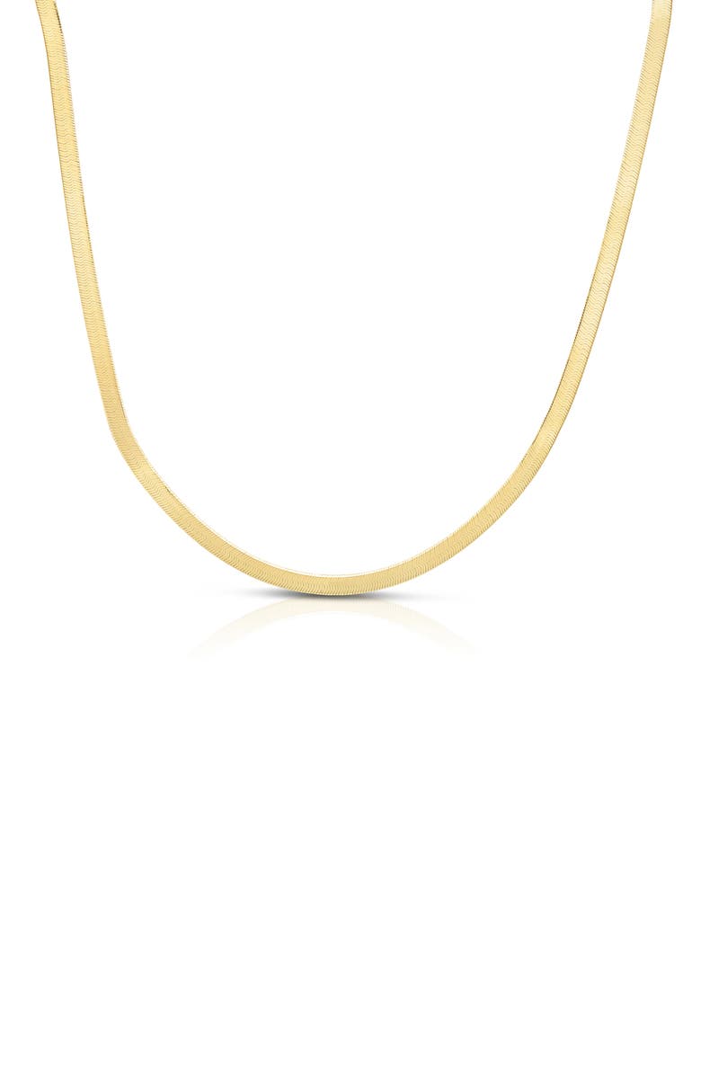 KARAT RUSH 14K Gold Plated Sterling Silver 2.7mm Herringbone Chain Necklace, Main, color, Yellow