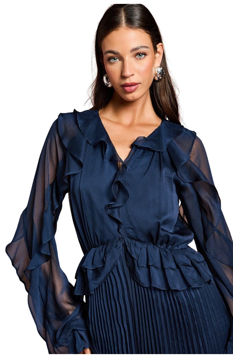 Coast Soft Chiffon Frill Jumpsuit, Alternate, color, Navy