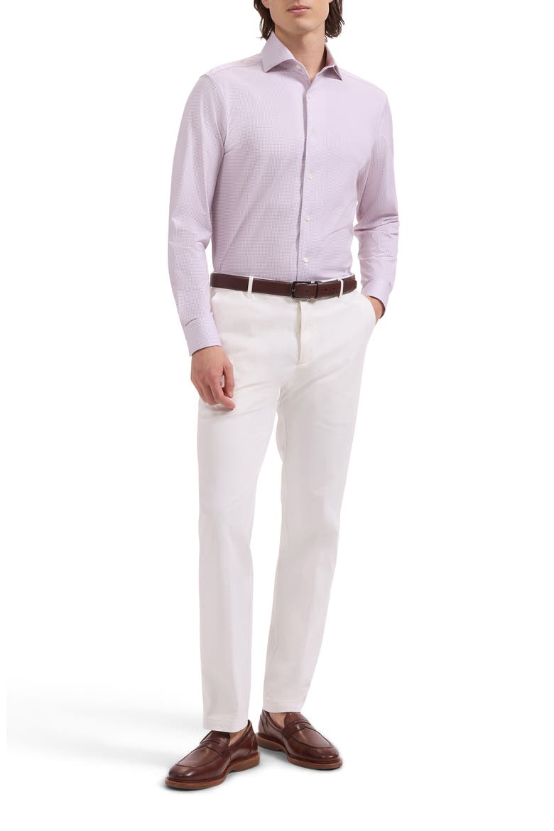 Devon OoohCotton® Optical Grid Print Button-Up Shirt, Alternate, color, PRIMEROSE