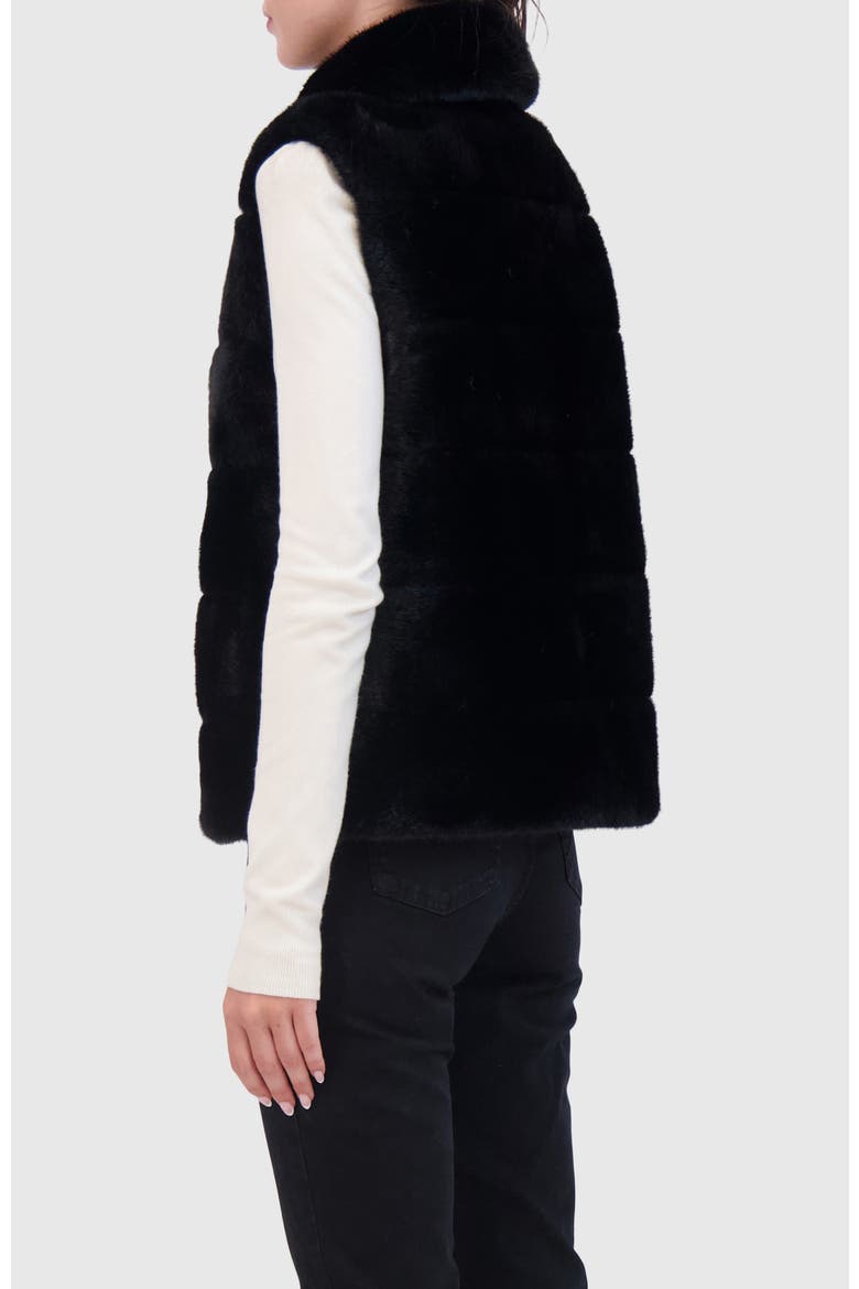 Fur-Free Mink Faux Fur Vest, Alternate, color, BLACK