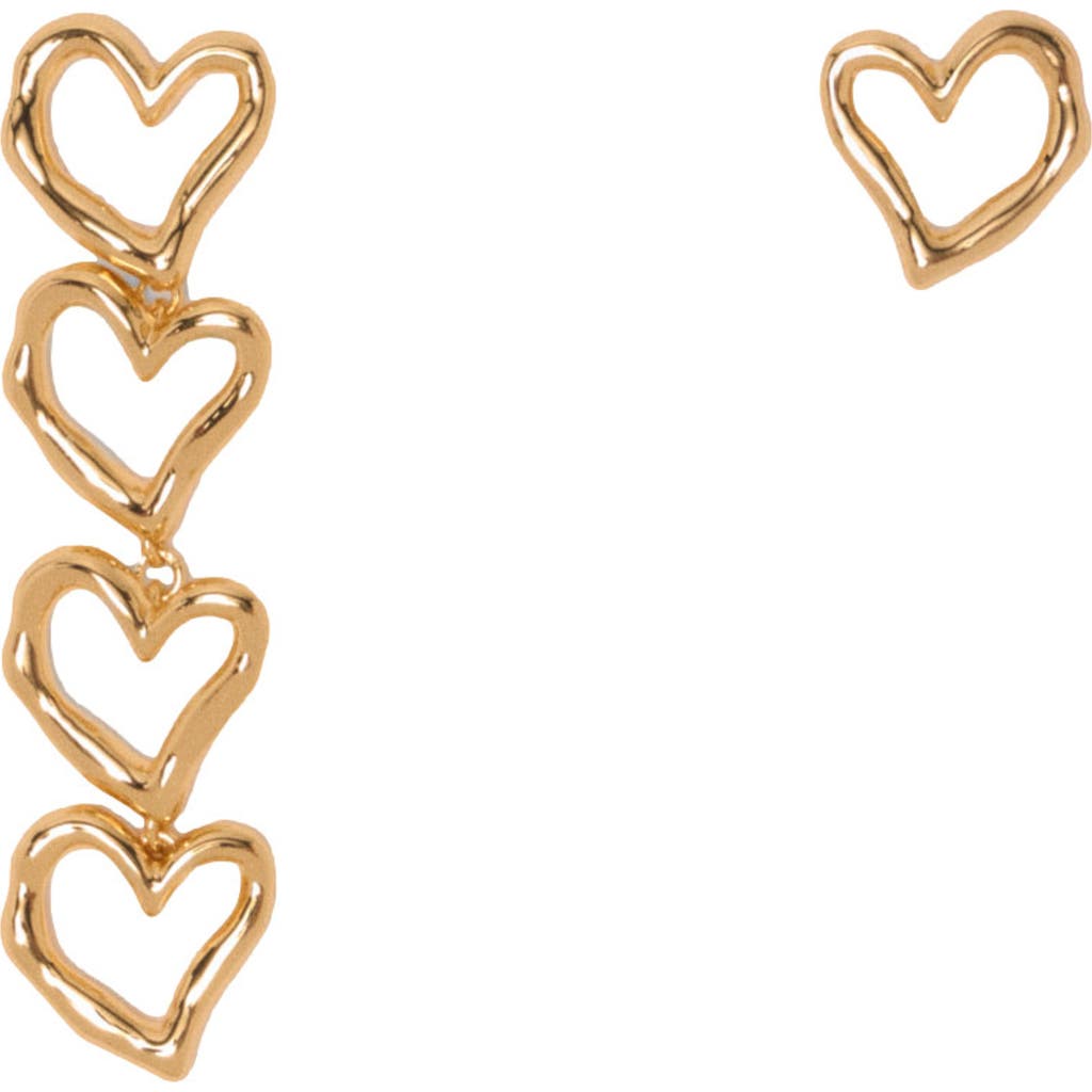 maje Asymmetric heart earrings in Light Gold  product