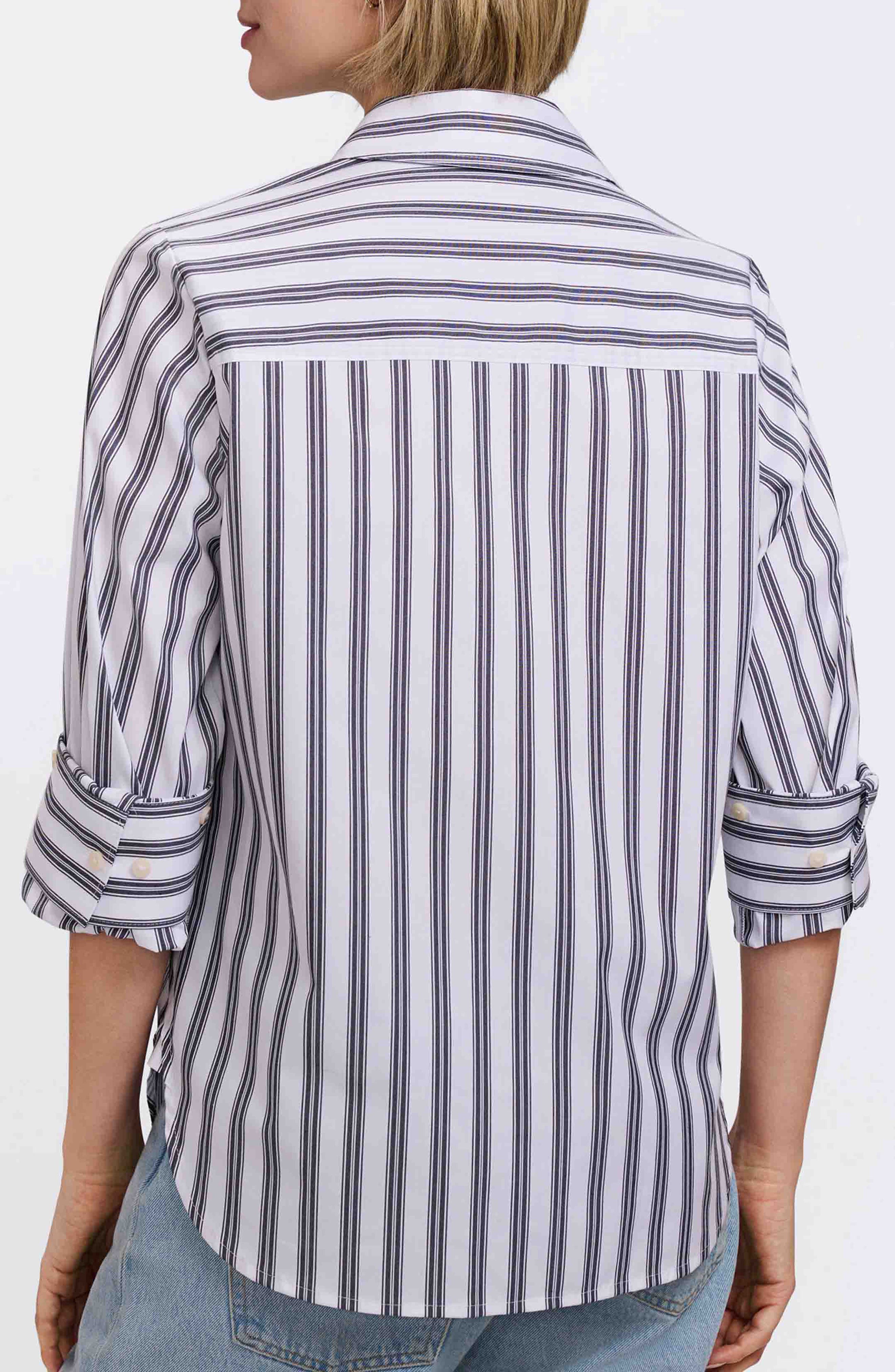 Meghan Stripe Cotton Blend Button-Up Shirt - image 2