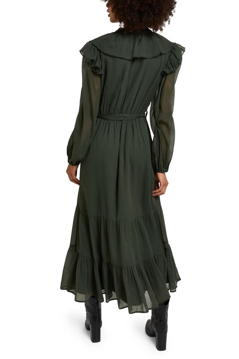 Ultimate Ruffle Tiered Hem Long Sleeve Dress, Alternate, color, KHAKI