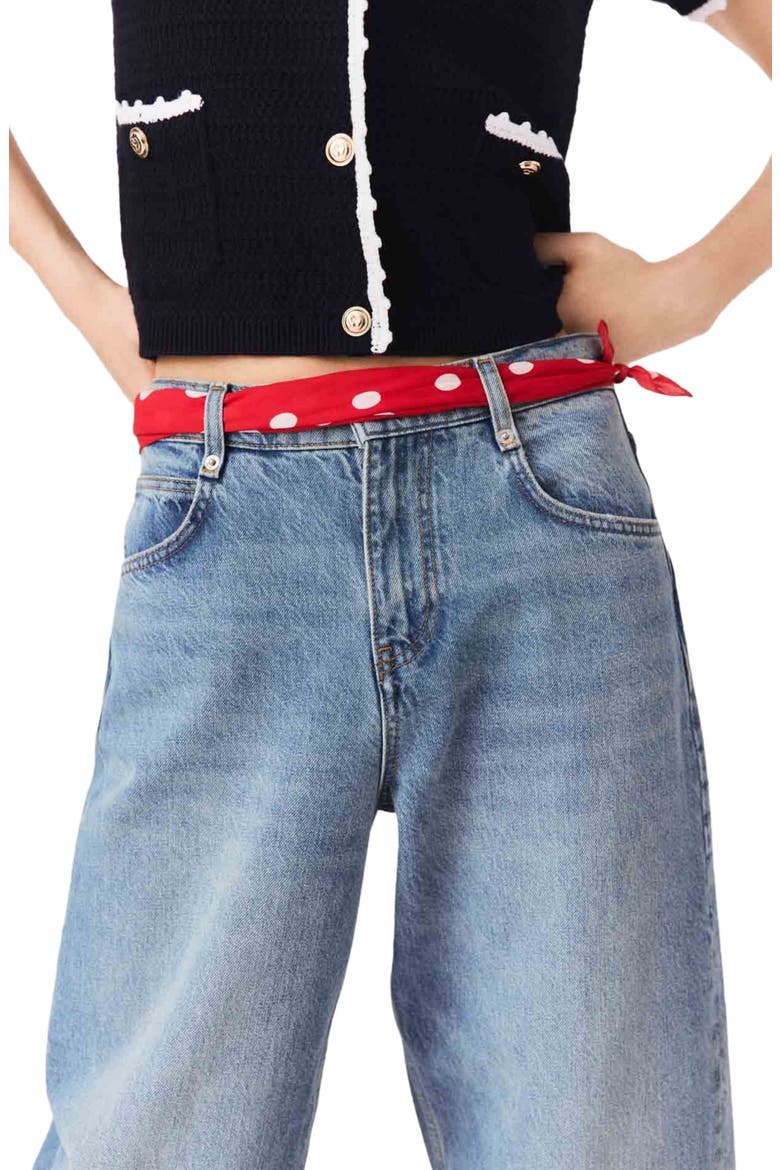 Polka dot cotton bandana, Alternate, color, Red dots print