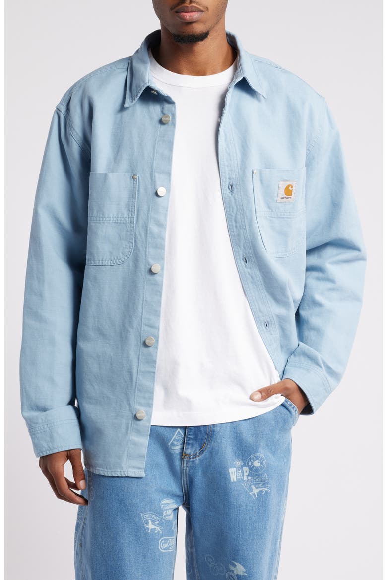 Walter Canvas Shirt Jacket, Main, color, MISTY SKY RINSED