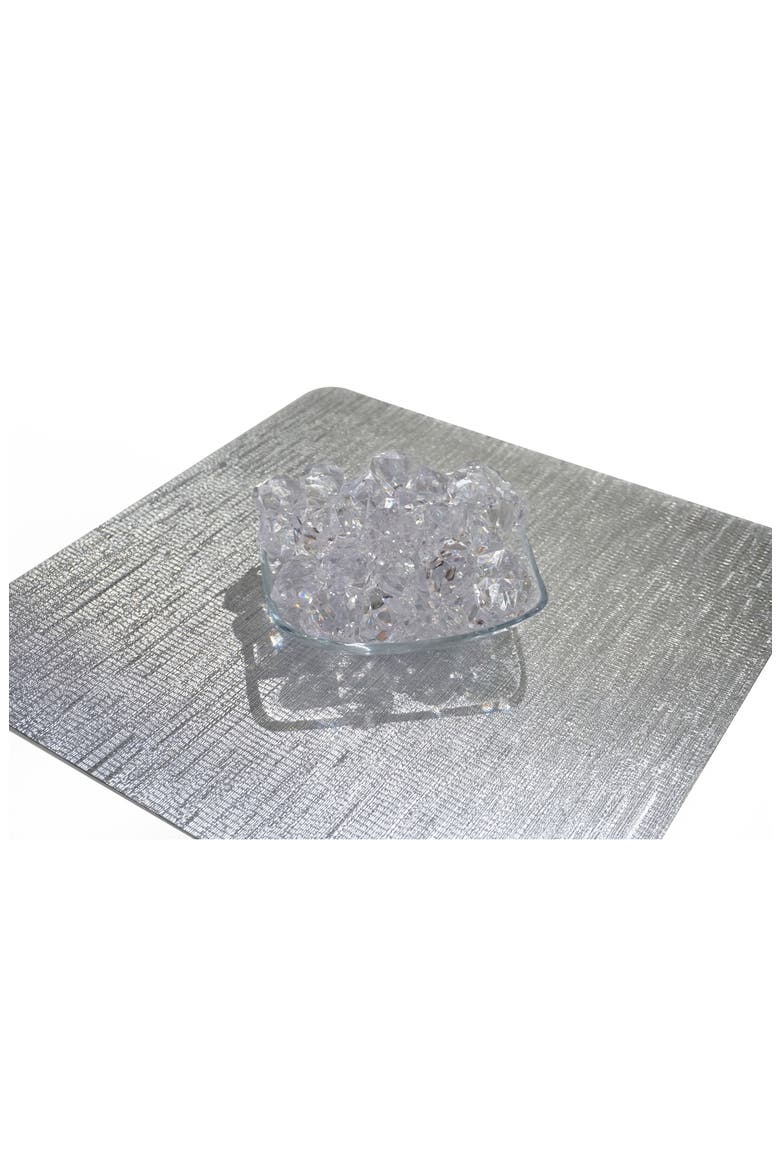 Metallic Set of 8 Placemats, Alternate, color, SILVER