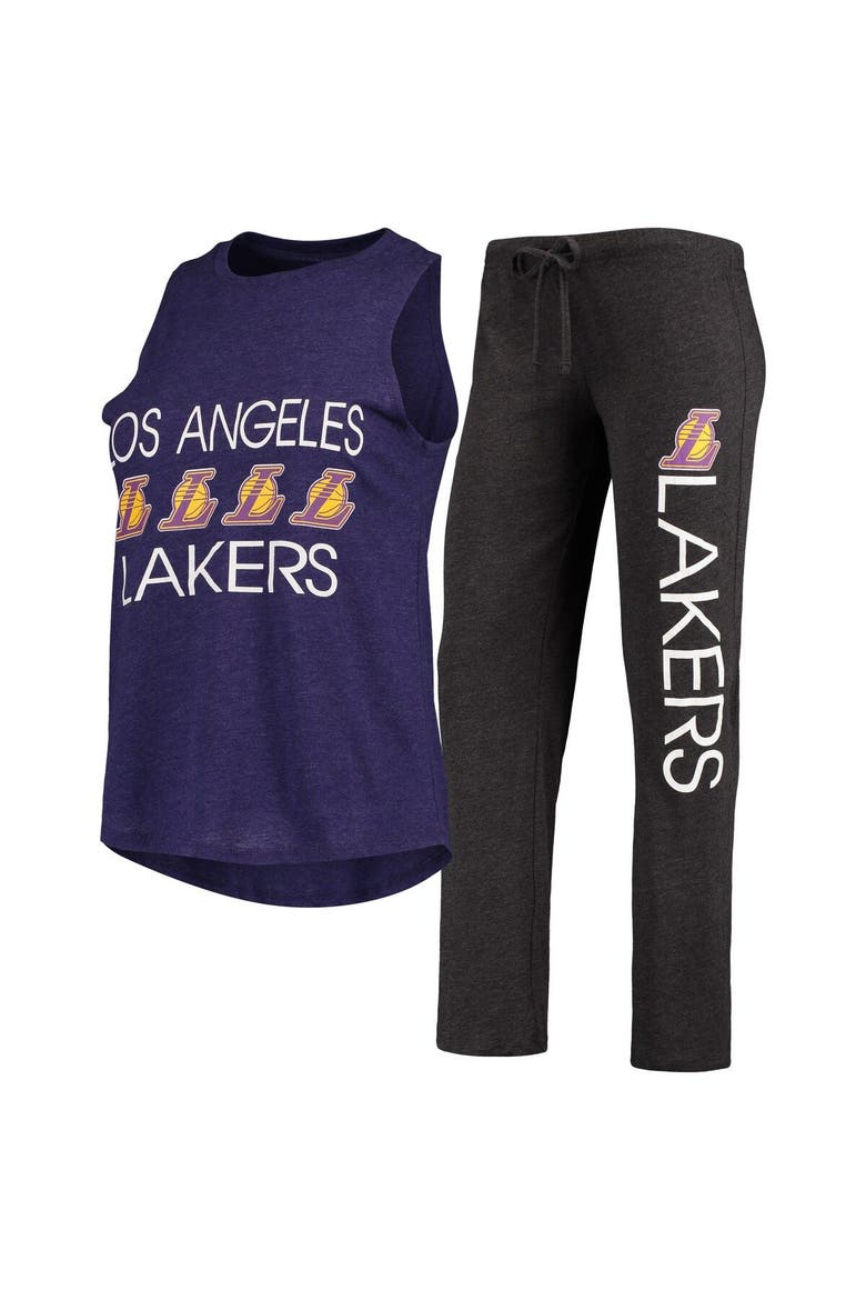 Women's Concepts Sport Black/Purple Los Angeles Lakers Tank Top & Pants Sleep Set, Main, color, Purple