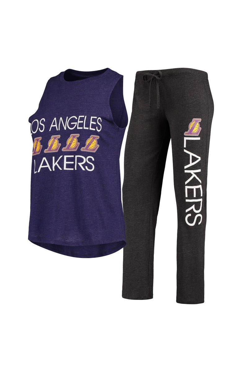 CONCEPTS SPORT Women's Concepts Sport Black/Purple Los Angeles Lakers Tank Top & Pants Sleep Set, Main, color, Purple