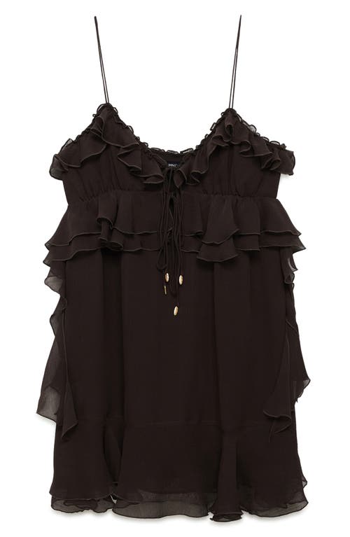 MANGO MANGO GARFI RUFFLE MINIDRESS
