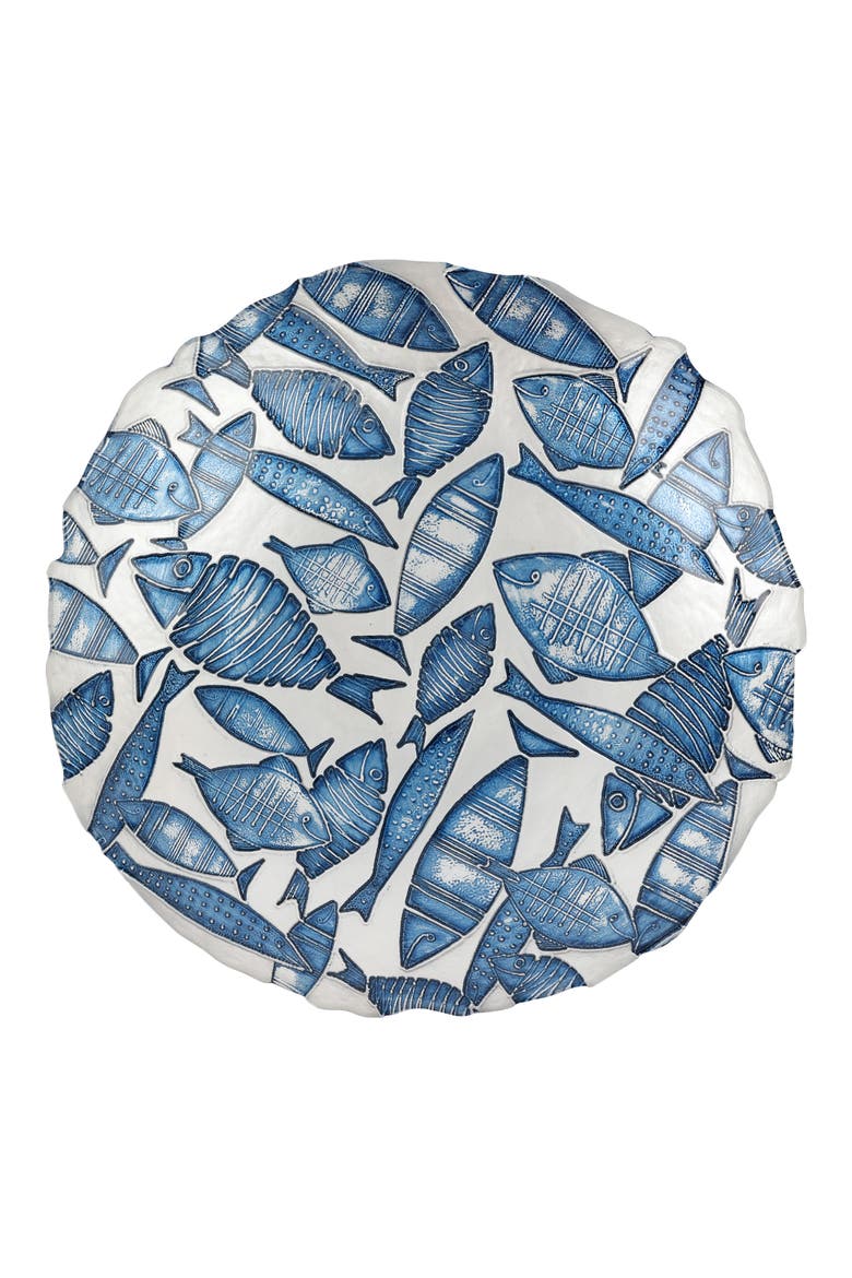 Isola Shallow Glass Bowl, Alternate, color, BLUE