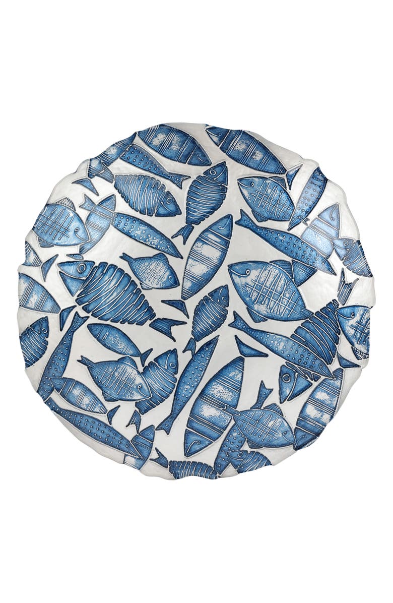 VIETRI Isola Shallow Glass Bowl, Alternate, color, Blue