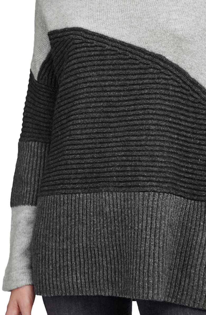 French Connection Patchwork Mock Neck Sweater, Alternate, color,