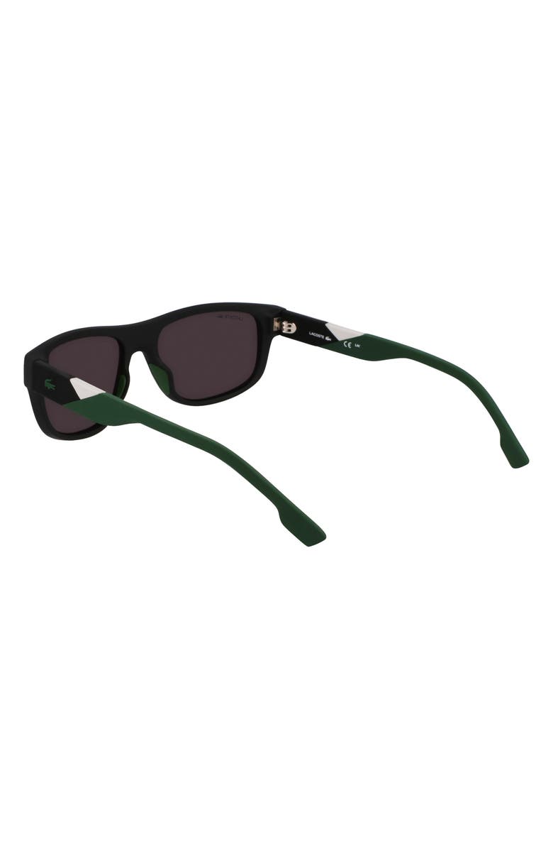 Lacoste L6042S 55mm Rectangular Sunglasses, Alternate, color, Matte Black/ Grey