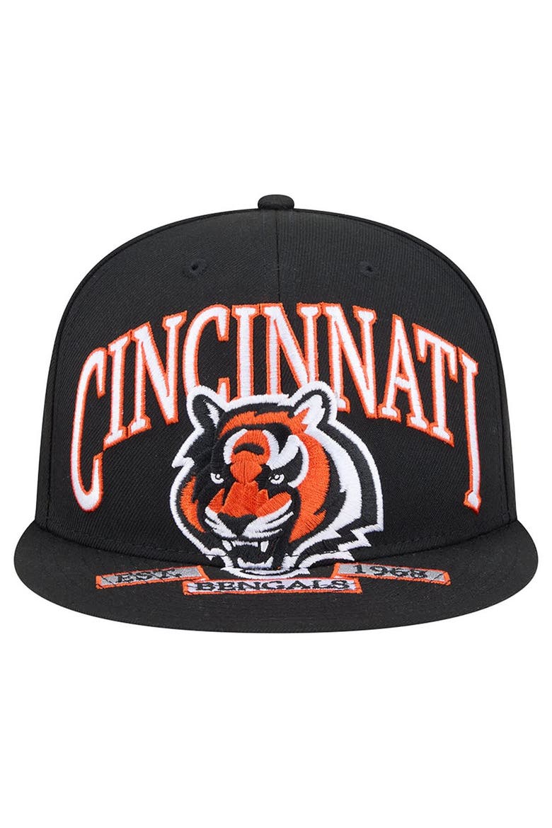 Men's New Era Black Cincinnati Bengals Head Oversized 59FIFTY Fitted Hat, Alternate, color, Black